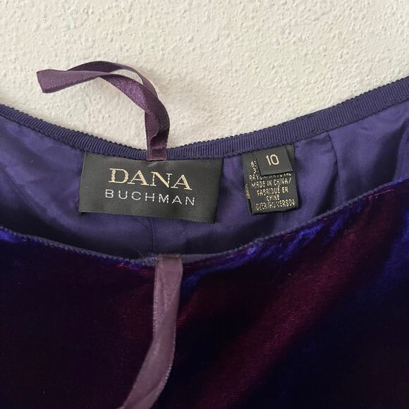 Vintage 90s / Y2K Purple Blue Velvet Pants Iridescent Straight // Size Medium 10 - Picture 2 of 6